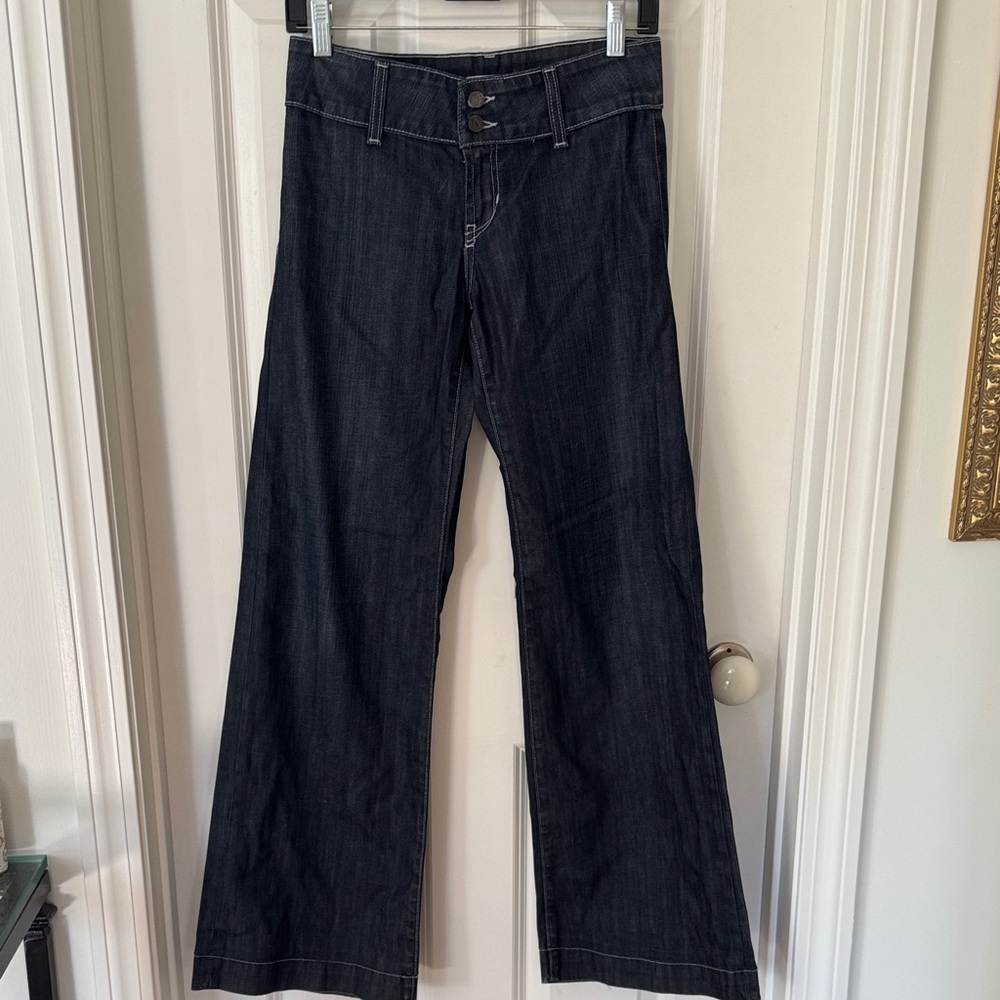 Dark Blue Wide-Leg Jeans